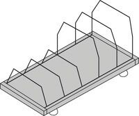 ratioform Tavolo da imb. System, mensola corta, 4 ruote sterz., 1015 x 600 x 690 mm, nero