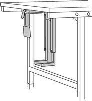 ratioform Tavolo da imballo System, alloggiamento PC, 100-242 x 150 x 320-545 mm, argento