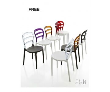Relax e Design SEDIA Free seduta Bianca schienale Trasparente Eurosedia (Viola Trasparente cons 4 giorni )