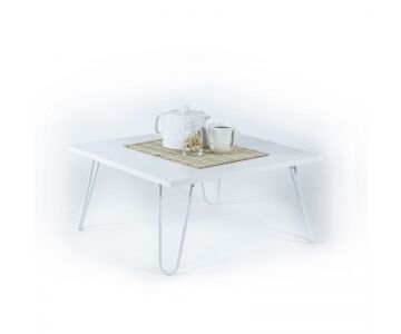Relax e Design Tavolino da salotto quadrato colore bianco 60x60 H29