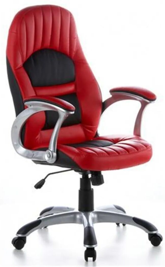 Hjh Poltrona Gaming RACER CRONOS, design sportivo, in rosso e nero