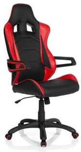 Hjh Poltrona Gaming RACER PRO I, spettacolare design sportivo, omologata per 8h giornaliere, in rosso e nero