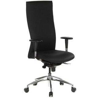 hjh sedia ergonomica movitec, sedile e braccioli regolabili, schienale alto, uso 8 ore, in nero
