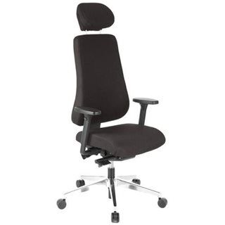 Hjh Sedia ergonomica PRO-TEC 400, omologata per 8h uso, 100% regolabile con braccioli, in nero