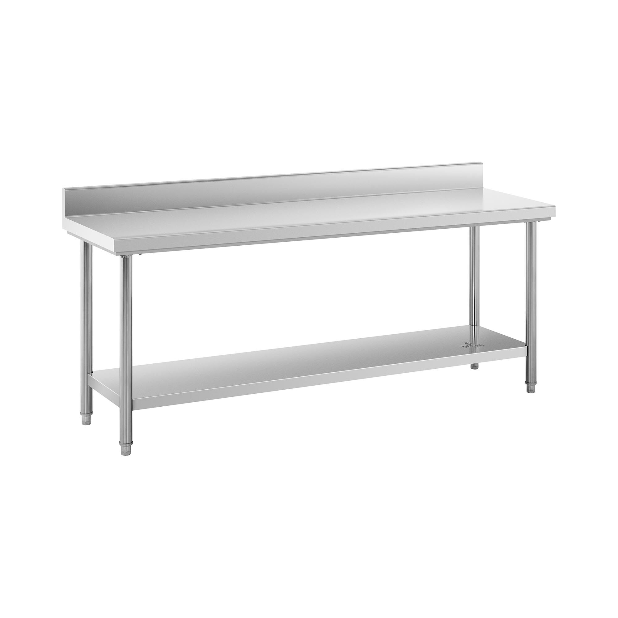 Royal Catering Werktafel – rvs werktafel - 200 x 60 cm - opstaande rand - 160 kg capaciteit RCWT-200X60EB