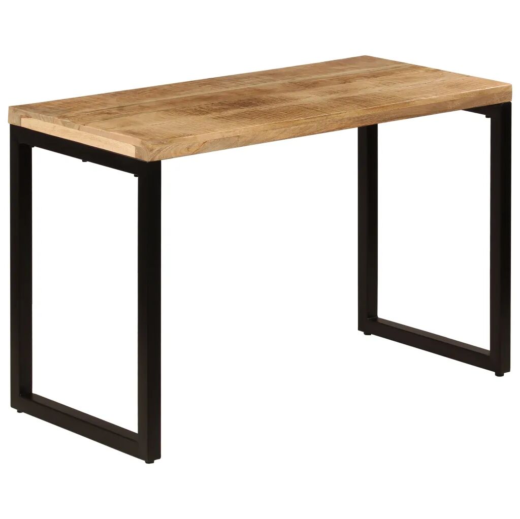 vidaXL Eettafel 115x55x76 cm massief mangohout en staal