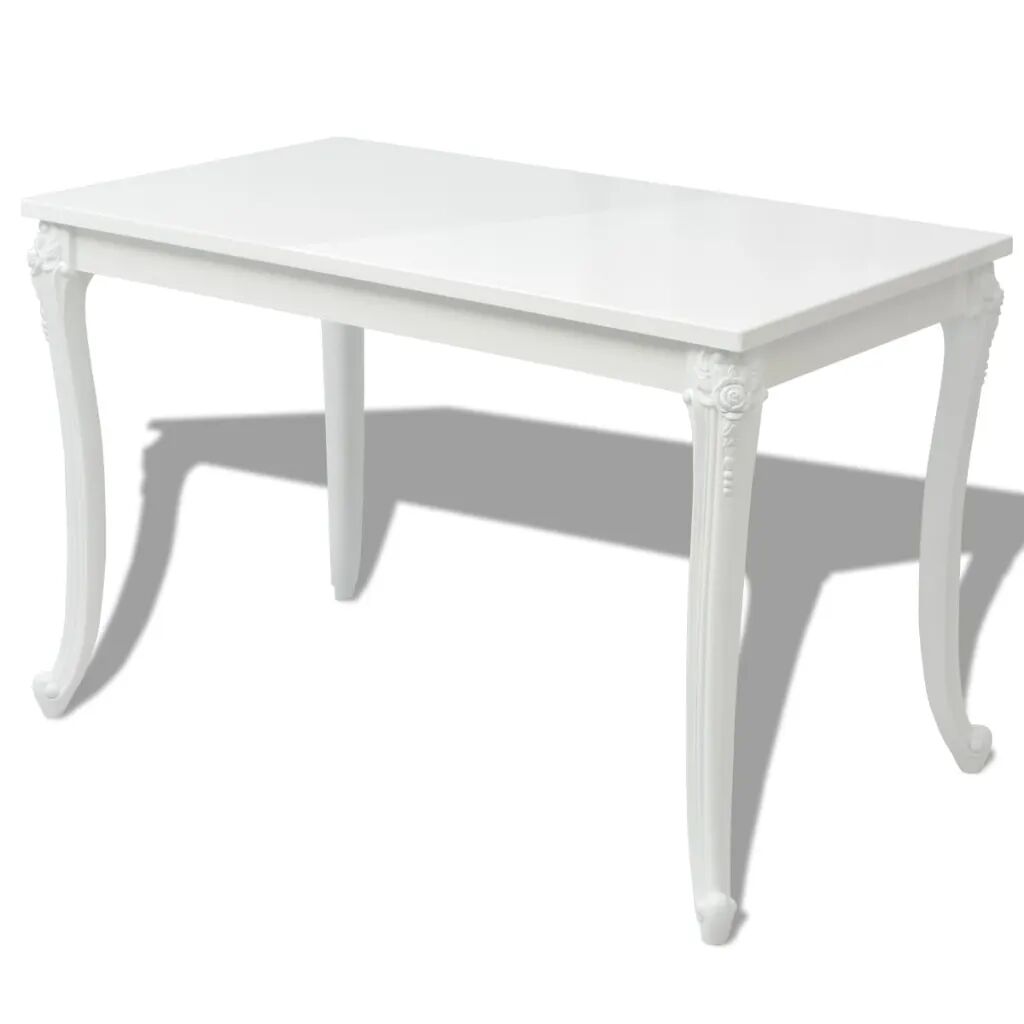 vidaXL Eettafel 116x66x76 cm hoogglans wit