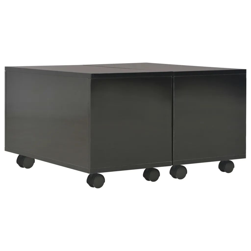 vidaXL Salontafel 60x60x35 cm spaanplaat hoogglans zwart