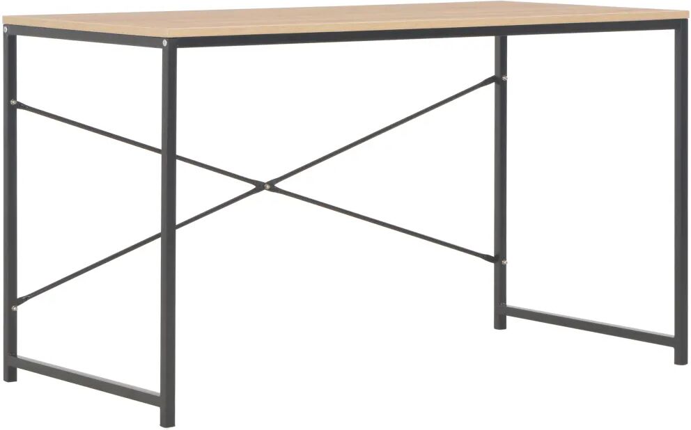 vidaXL Computerbureau 120x60x70 cm zwart en eikenkleurig