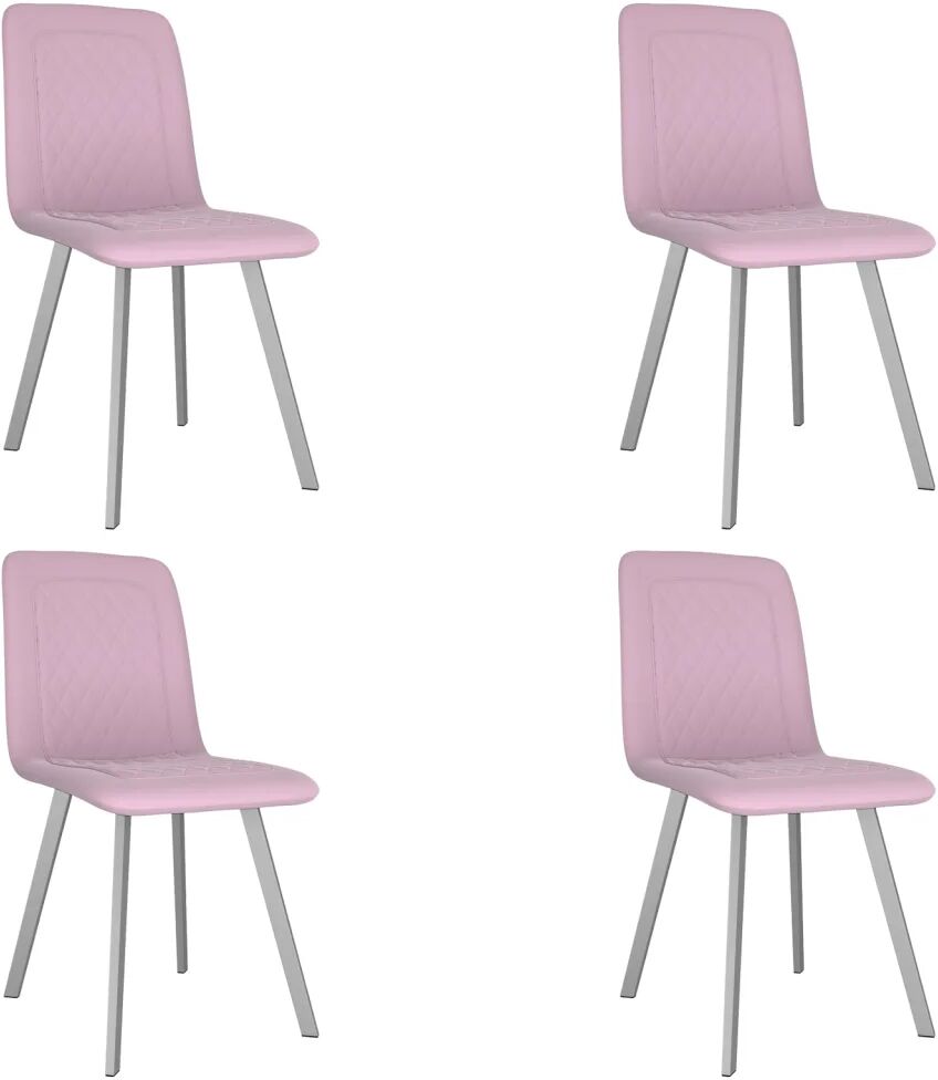 vidaXL Eetkamerstoelen 4 st fluweel roze