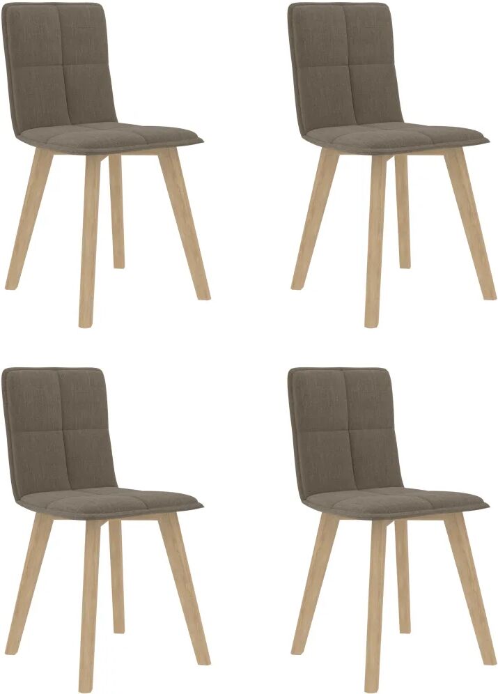 vidaXL Eetkamerstoelen 4 st stof taupe