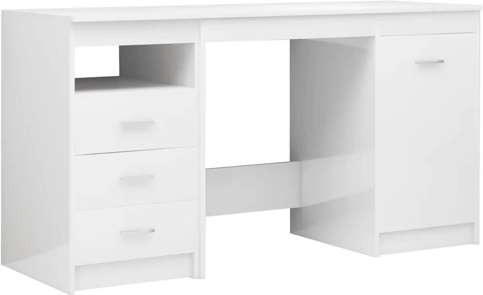 vidaXL Bureau 140x50x76 cm spaanplaat hoogglans wit