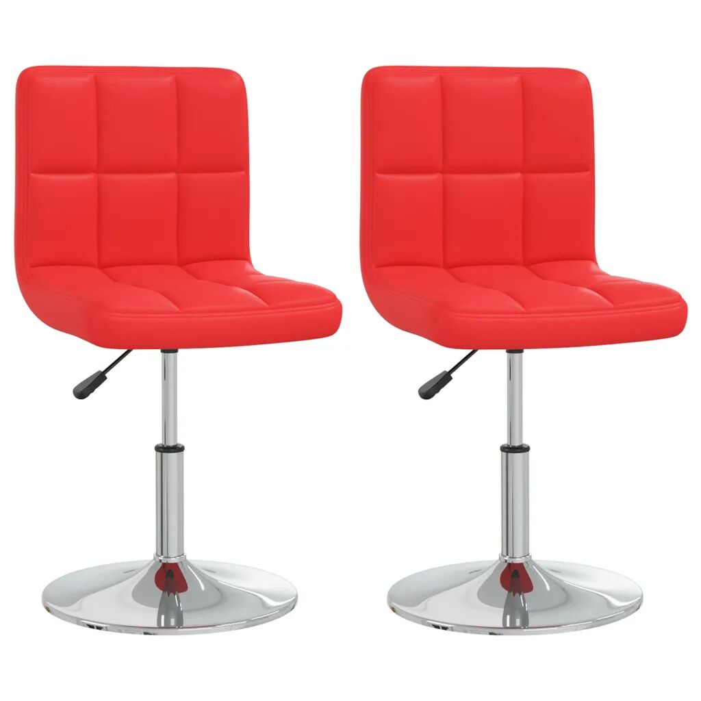 vidaXL Eetkamerstoelen 2 st kunstleer rood