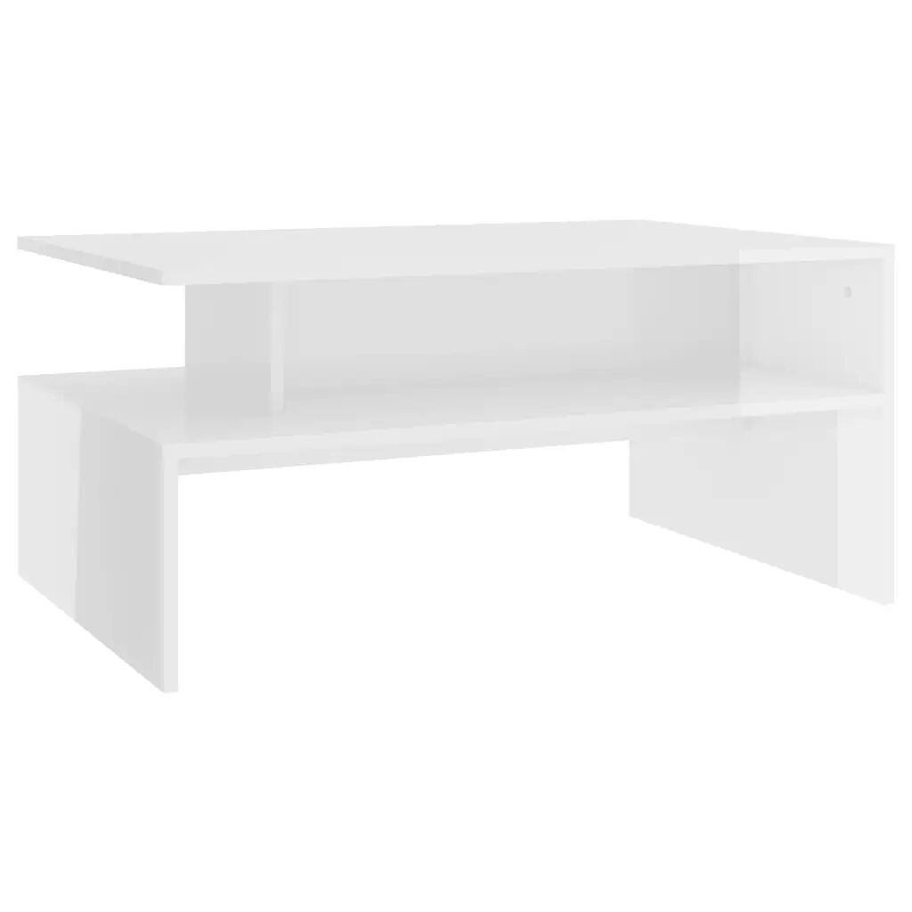 vidaXL Salontafel 90x60x42,5 cm spaanplaat hoogglans wit