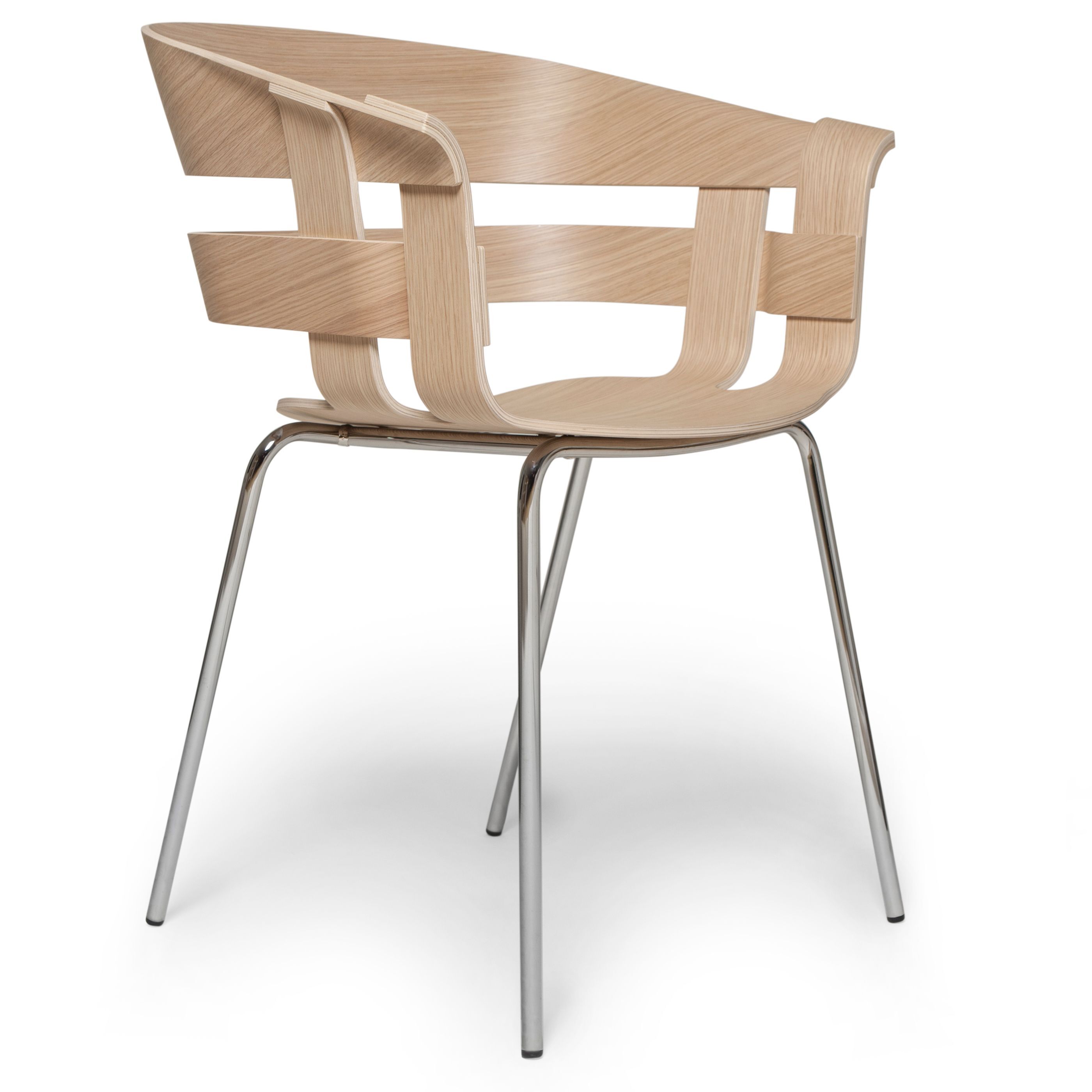 Design House Stockholm Wick Tube stoel eiken met chromen poten
