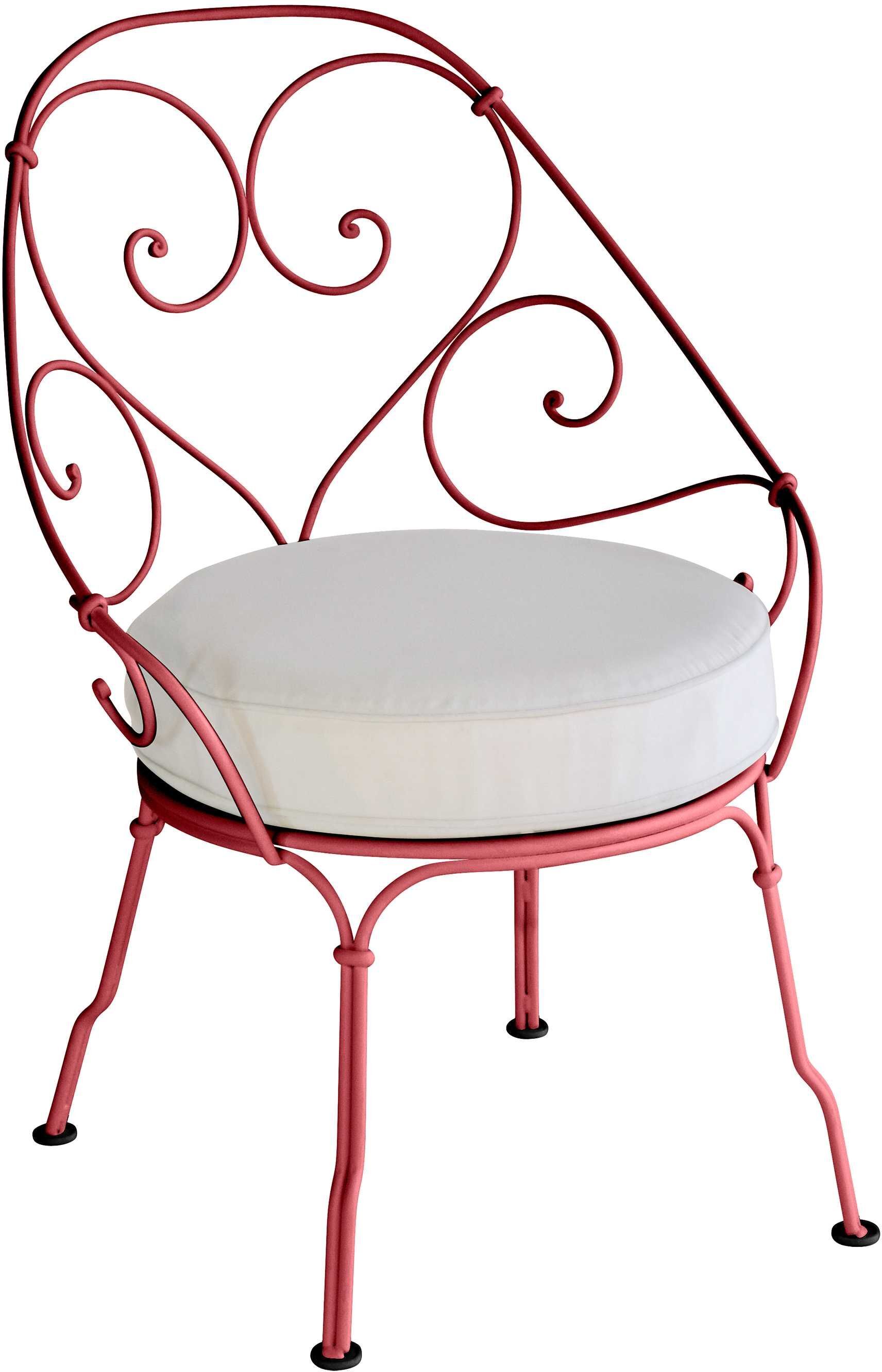 Fermob 1900 fauteuil met off-white zitkussen Chili