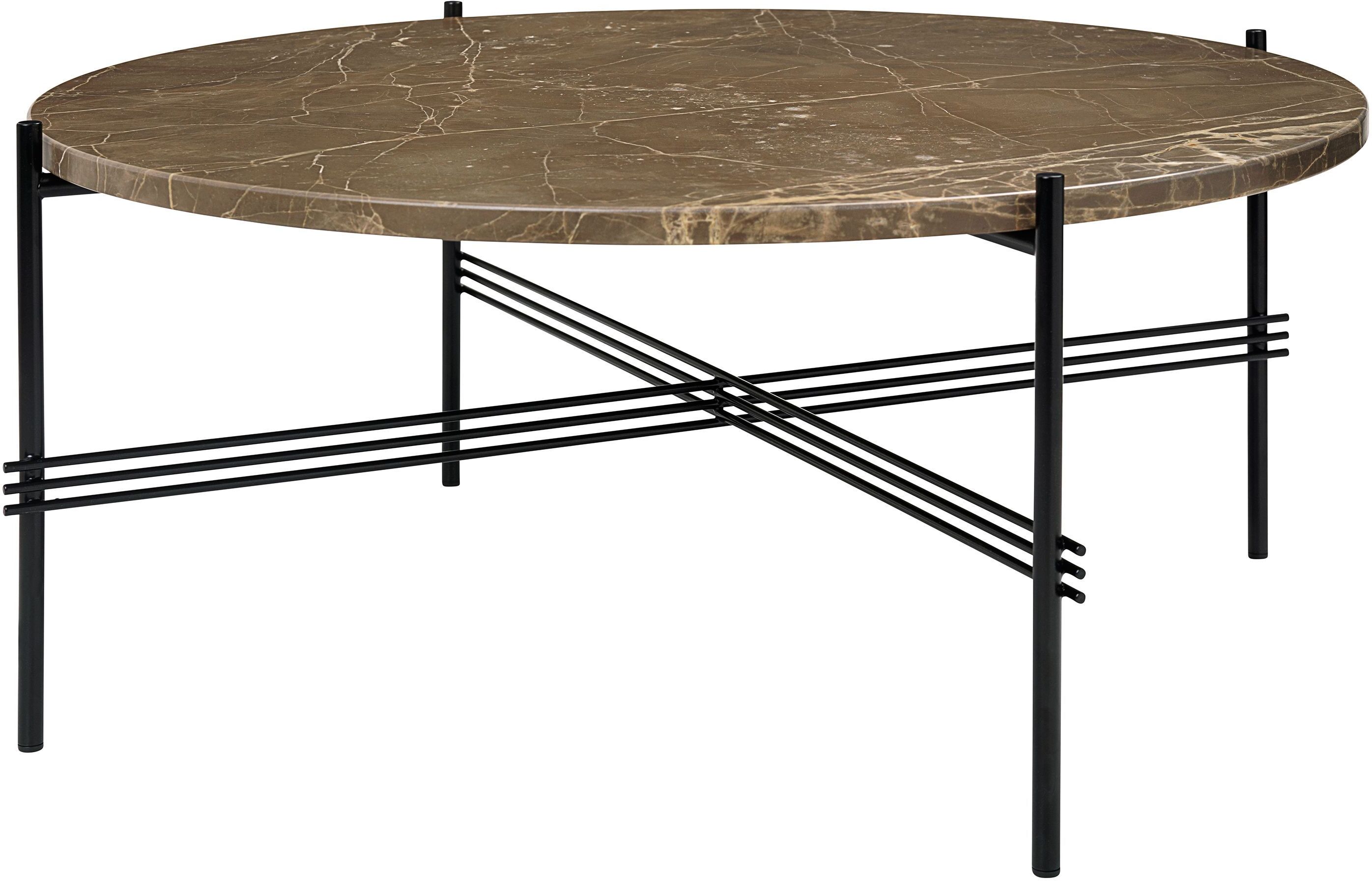 Gubi TS Table salontafel zwart onderstel bruin marmer 80