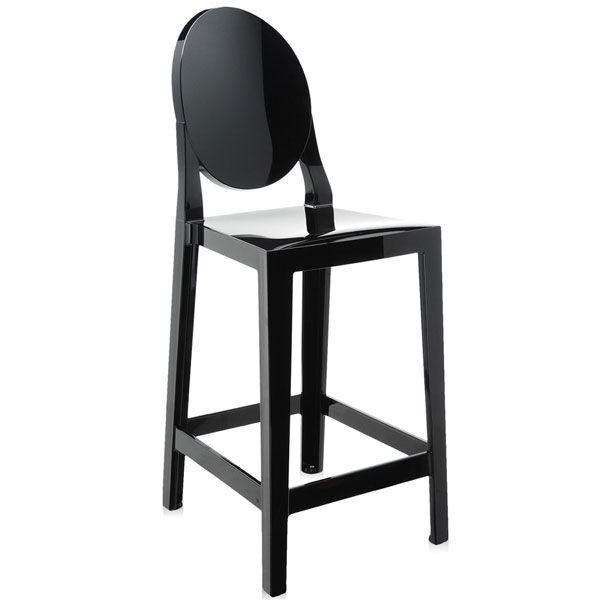 Kartell One More One More Please rond high zwart barkruk