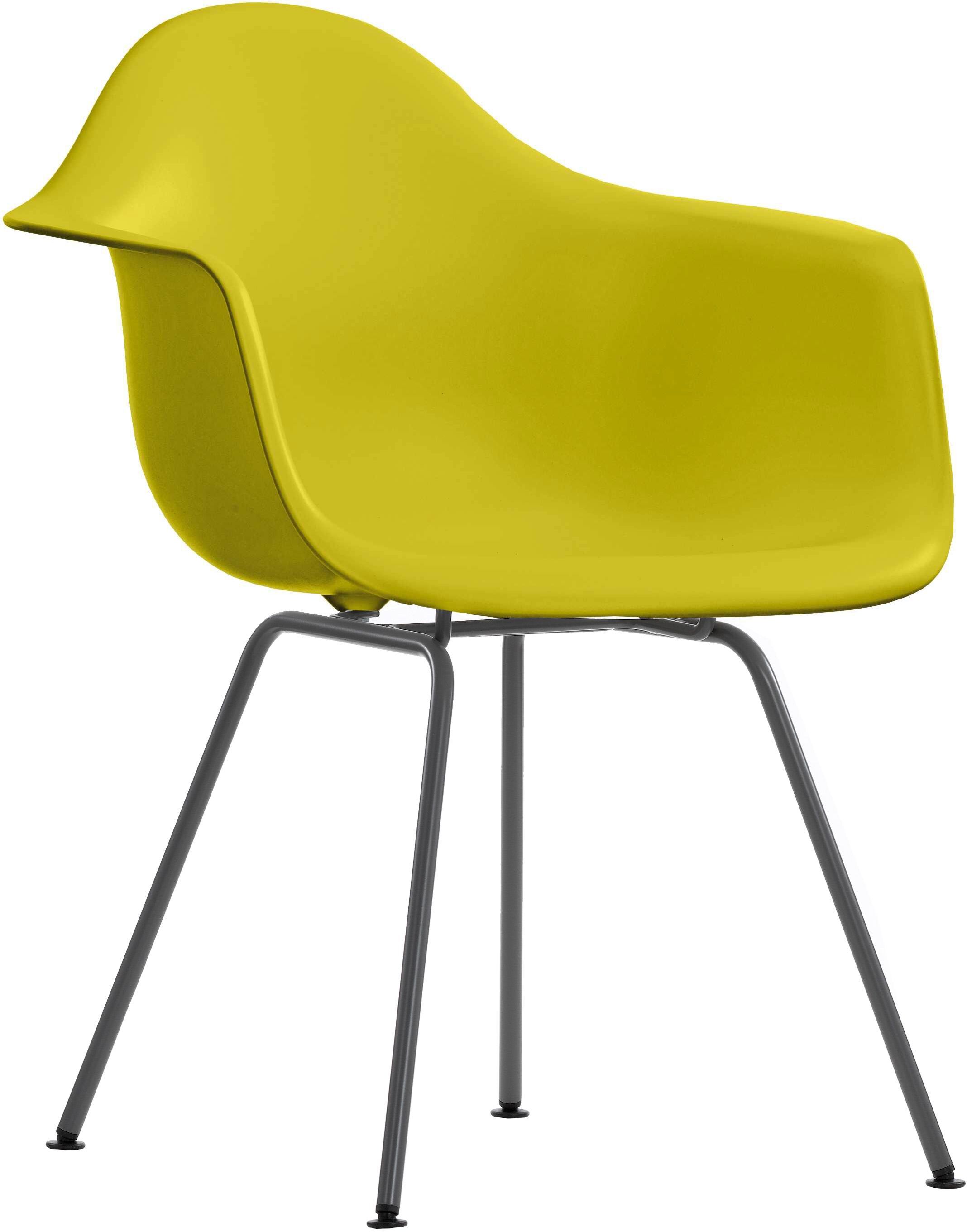 Vitra Eames DAX stoel zwart gepoedercoat onderstel mosterdgeel