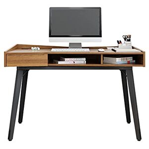 GZNXQEEK Computerbureaus Creatieve Moderne PC Werkstation 47 inch Eenvoudige Houten Werken Studie Tafel Stalen Frame Ondersteuning Thuiskantoor Bureau met Opslag, Rustiek Bruin Kantoor Bureaus