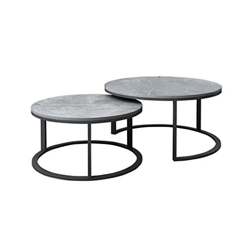 JECCIE Koffietafel Nesten koffietafel 2 stuk set ronde koffietafel moderne ronde tafel woonkamer decoratie tafel met kluisjes Speeltafel