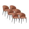 Unique Set van 6 stoelen van stof en metaal - Terracotta - GILONA van Pascal MORABITO - van Pascal Morabito