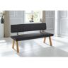 Home affaire Bank Mobilar rio met rugleuning en van massief hout zwart 160 cm x 89 cm x 53 cm