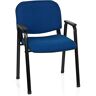 hjh OFFICE 704341 bezoekersstoel XT 650 stof blauw conferentiestoel bekleed met armleuning, stapelbaar