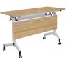 LINLIUA Opvouwbare vergadertafel, rollende vergadertafel, vergadertafel, smalle klaptafel, 1 stuks opvouwbare vergadertafels, moderne mobiele vergadertafel met stille wielen 120 x 40 x 75 cm 5