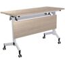 LINLIUA Opvouwbare vergadertafel, rollende vergadertafel, conferentietafel, smalle klaptafel, 1 stuks opvouwbare vergadertafels, moderne mobiele vergadertafel met stille wielen 140 x 50 x 75 cm 7