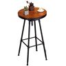 MANAFEEL Bartafels Massief Houten Bartafel Met Voetring Ronde Hoge Tafel Ronde Tafel Kleine Eenvoudige Hoge Tafel Bar Bartafel Hoge Pubtafel