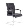Luo Yi - CN Gaming stoel, Klassieke lederen bureaugastenstoel met metalen frame, comfortabel en ademend, zwart