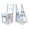 WYF-ZB Planken Folding Ladder Chair for Keuken, Huisraad Opvouwbaar krukje Ladder voorzitter Portable trapladder en stoelen Combinatie (Color : White)