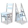 WYF-ZB Planken Folding Ladder Chair for Keuken, Huisraad Opvouwbaar krukje Ladder voorzitter Portable trapladder en stoelen Combinatie (Color : White)