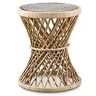 ABNMJKI Theetafel Handmade Rattan Round Coffee Table Living Room Real Rattan Simple Hourglass Rattan Table Round Table Homestay (Color : 2)