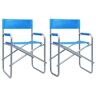 DCRAF Mooie Outdoor Mooie Outdoor Zitplaatsen Outdoor Stoelen-Directeur Stoelen 2 stuks Staal Blauw