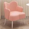 zxhrybh Make-upstoel, Make-upstoel van Lamswol, met Metalen Poten Make-up-Ijdelheidsstoel, voor Makup-Kamer, Slaapkamer (Color : Girly pink, Size : White feet)