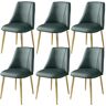 Amunpitic Eetkamerstoelen set van, moderne eetkamerstoelen, gestoffeerde eetkamerstoelen, eetkamerstoel PU-leer, keukeneetkamerstoelen met rugleuning (6 Set of 6)