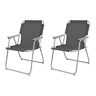 Mojawo Set van 2 campingstoelen, vouwstoel, stof, Oxfort, klapstoel, vissersstoel, regisseur, metaal, B 53 x D 46 x H 74 cm, kleuren: grijs
