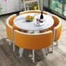 BMEDFAC Thuis eettafel, vergadertafel, moderne vergadertafel, receptietafel, ruimtebesparende kleine vergadertafel, voor thuis woonkamer balkon café pauzeruimte (kleur: oranje)
