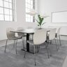 Generic Conferentietafel SET 8 personen - Agenda + Profim Noor, Bureaublad Zwart, Stoel Metal Silver / Vanilla / Light Grey