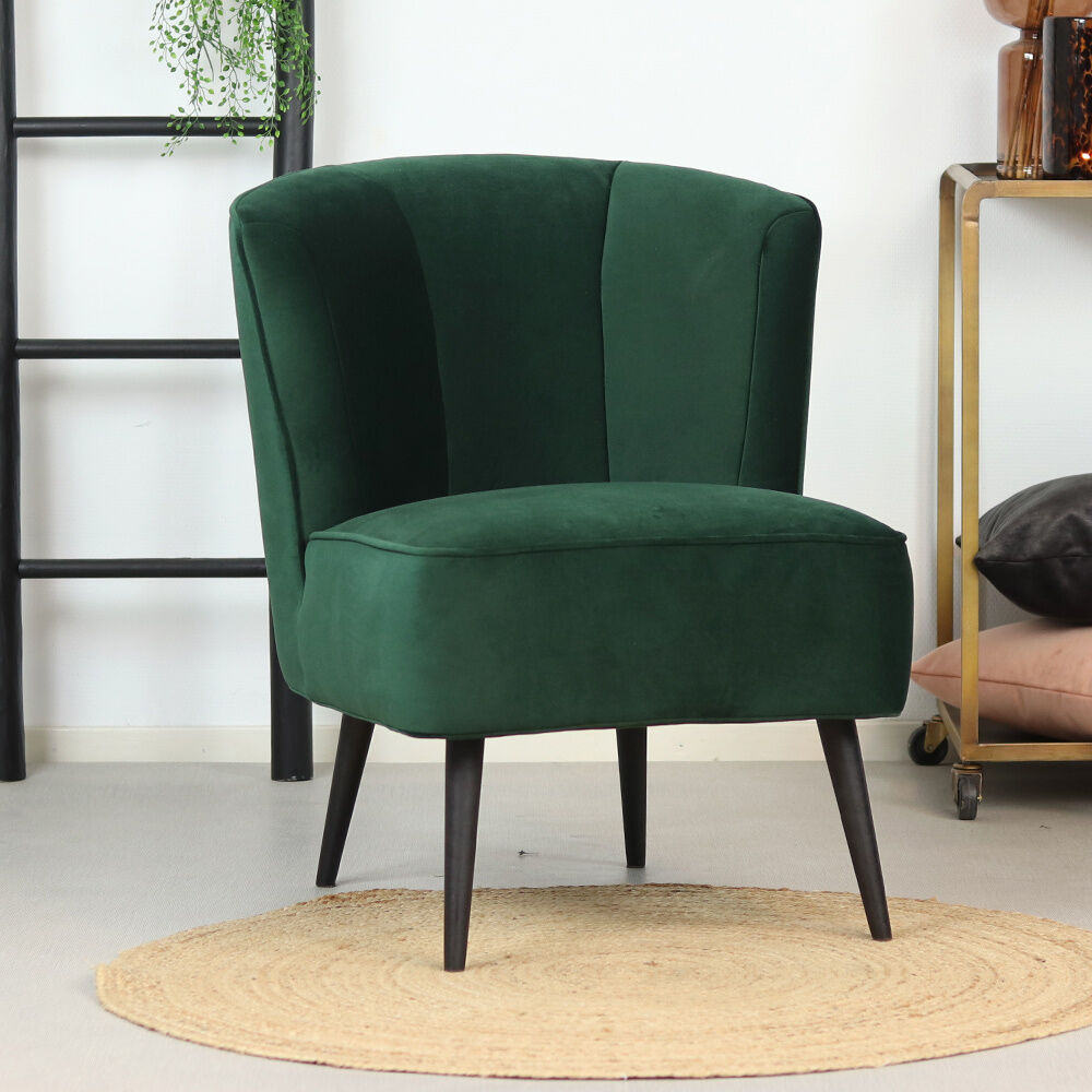 Bronx71 Velvet fauteuil Lyla donkergroen