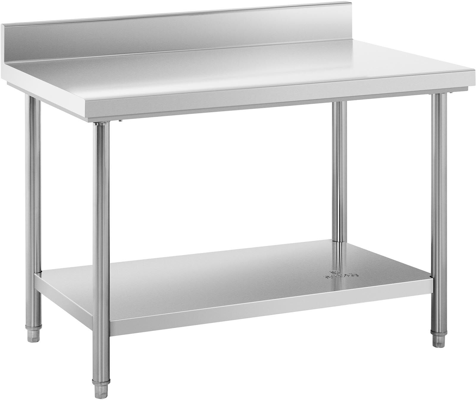 Royal Catering Werktafel – rvs werktafel - 120 x 70 cm - opstaande rand - 143 kg capaciteit 10011593