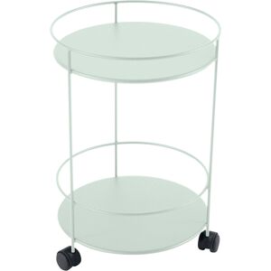 Fermob Guinguette Side Wheeled Table With Solid Double Top Ice Mint A7