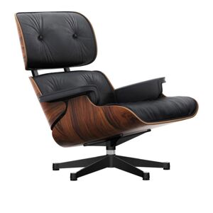 Vitra Lounge Chair, Santos Palisander, Polished/sides Black, Leather Premium F Umbra Grey