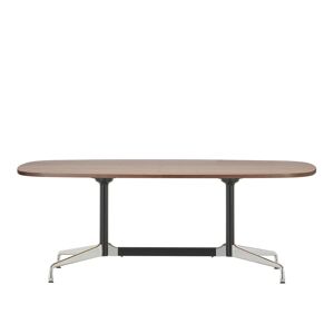 Vitra Eames Segmented Tables Dining, Boat-Shaped Table, 220 X 110, Table Top Solid American Walnut, Oiled Finish, Legs And Column Chrome