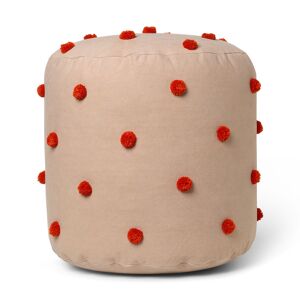 Ferm Living - Dot Tufted Pouf Camel / Red - Puffer - Rød,Brun