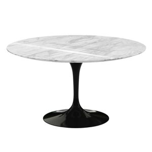 Knoll Saarinen Round Table - Matbord, Ø 137 Cm, Svart Underrede, Skiva I Glansig Statuarietto Marmor