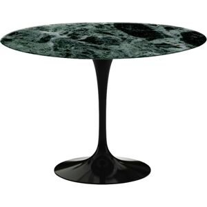 Knoll Saarinen Round Table - Matbord, Ø 107 Cm, Svart Underrede, Skiva I Matt Grön Alpi Marmor