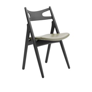 Carl Hansen Ch29p Sawbuck Chair, Lackerad Bok, Black, Lädergrupp A Loke - 7240